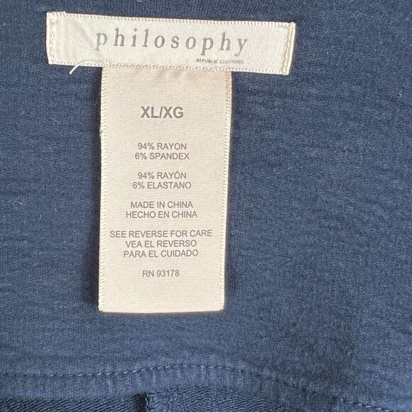 Philosophy Womens Blue Button Blazer Jacket Size XL Long Sleeve Office Formal - Picture 7 of 11